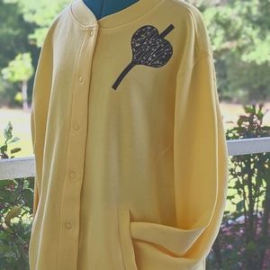 Grandma Fleece Jacket Hand Embellished Heart